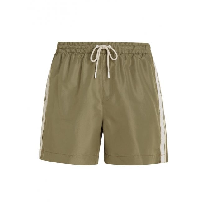 Calvin Klein-Logo Tape Swim Shorts, Delta Green-UNDERU