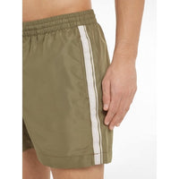 Calvin Klein-Logo Tape Swim Shorts, Delta Green-UNDERU