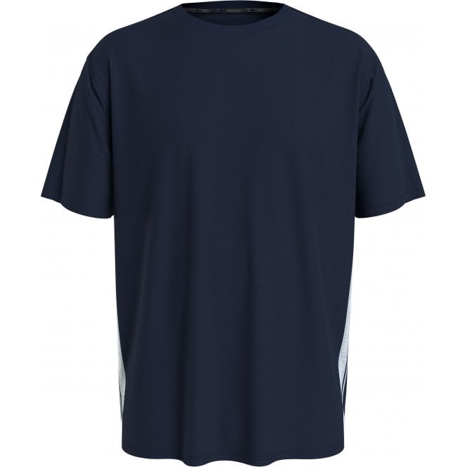 Calvin Klein-Logo Tape Towelling T-Shirt, Navy-UNDERU