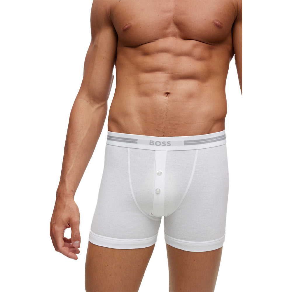 BOSS-Original Button-Fly Boxer Trunk, White-UNDERU