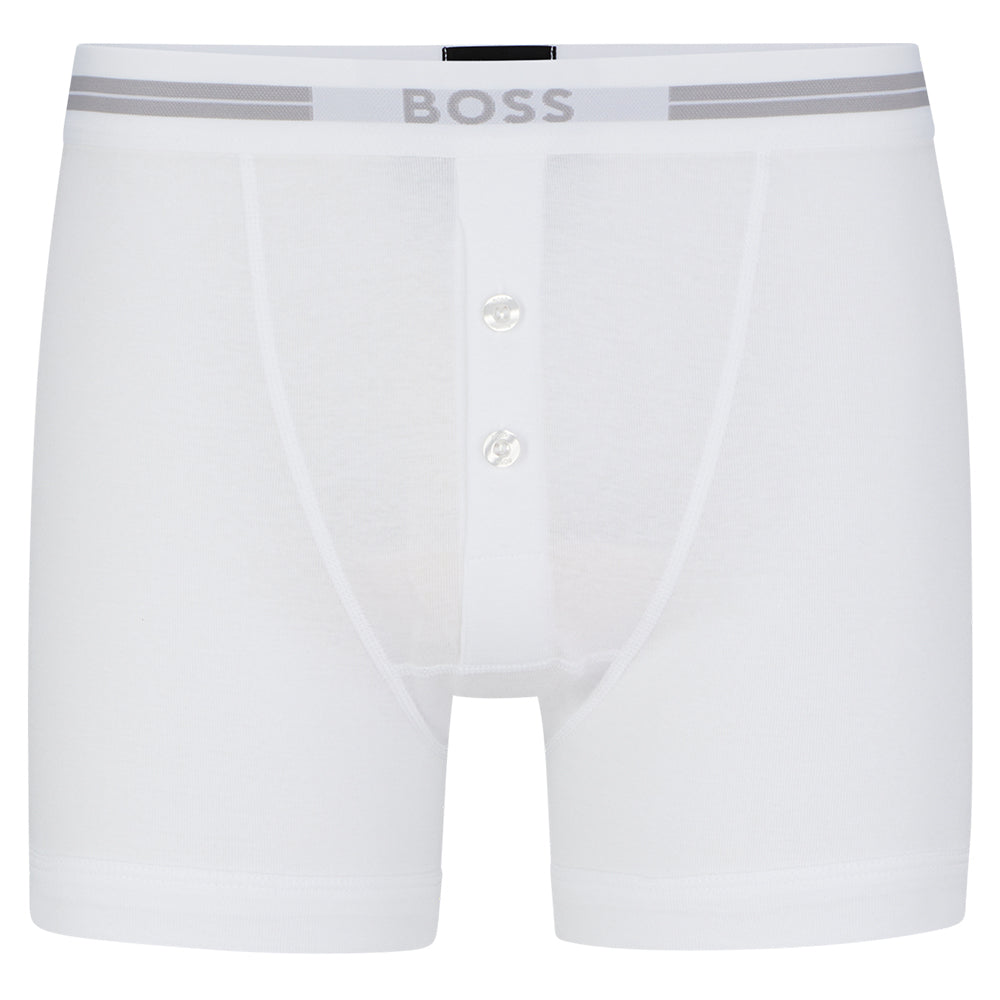 BOSS-Original Button-Fly Boxer Trunk, White-UNDERU