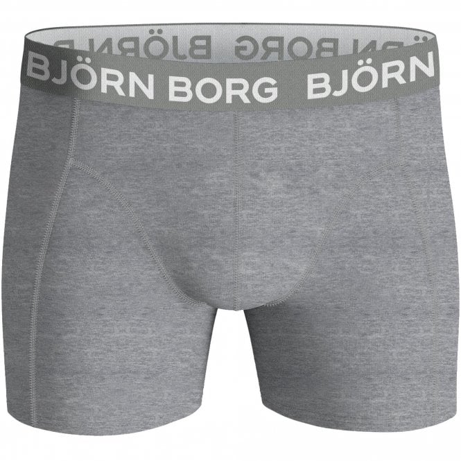 Bjorn Borg-5-Pack Classic Logo Boys Boxer Trunks, Black/Grey/Navy/Blue-UNDERU