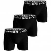 Bjorn Borg-3-Pack Classic Logo Boys Boxer Trunks, Black-UNDERU