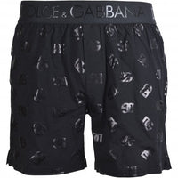 Dolce & Gabbana-Rubberised DG Logo Boxer Shorts, Black-UNDERU