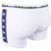 Dolce & Gabbana-DG Monogram Trim Boxer Trunk, White-UNDERU