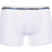 Dolce & Gabbana-DG Monogram Trim Boxer Trunk, White-UNDERU