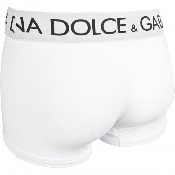 Dolce & Gabbana-Double Waistband Boxer Trunk, White-UNDERU