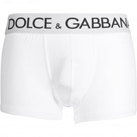 Dolce & Gabbana-Double Waistband Boxer Trunk, White-UNDERU