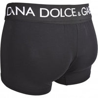 Dolce & Gabbana-Double Waistband Boxer Trunk, Black-UNDERU