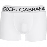 Dolce & Gabbana-2-Pack DG Hearts & Solid Boxer Trunks, Black/White-UNDERU