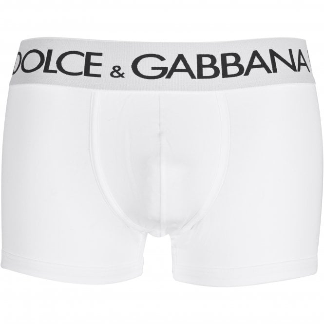 Dolce & Gabbana-2-Pack DG Hearts & Solid Boxer Trunks, Black/White-UNDERU