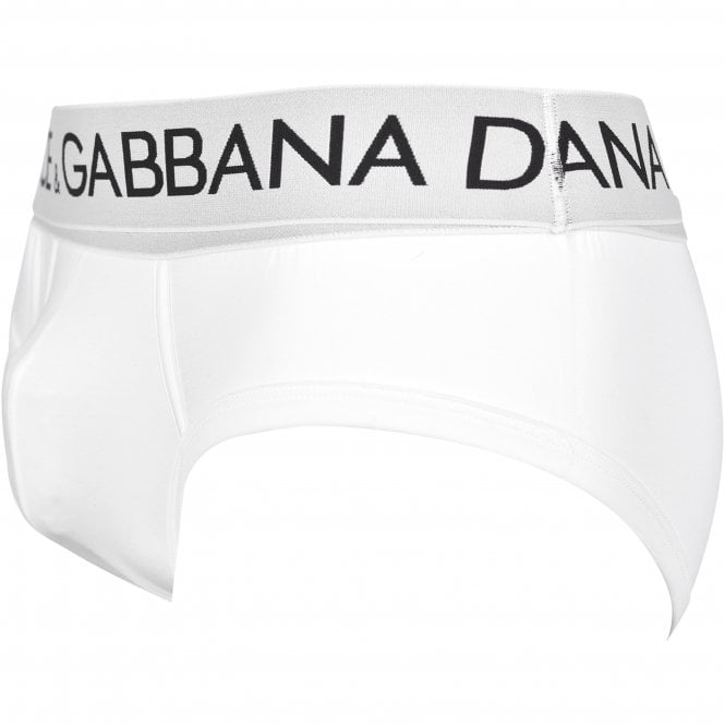 Dolce & Gabbana-Double Waistband Brando Brief, White-UNDERU