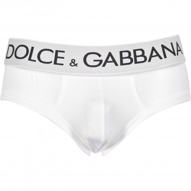 Dolce & Gabbana-Double Waistband Brando Brief, White-UNDERU