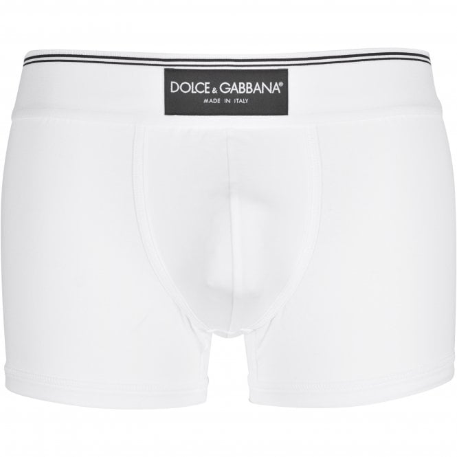 Dolce & Gabbana-Made In Italy Label Boxer Trunk, White-UNDERU