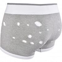 Dolce & Gabbana-Made In Italy Label Distressed-Look Boxer Trunk, Grey/white-UNDERU