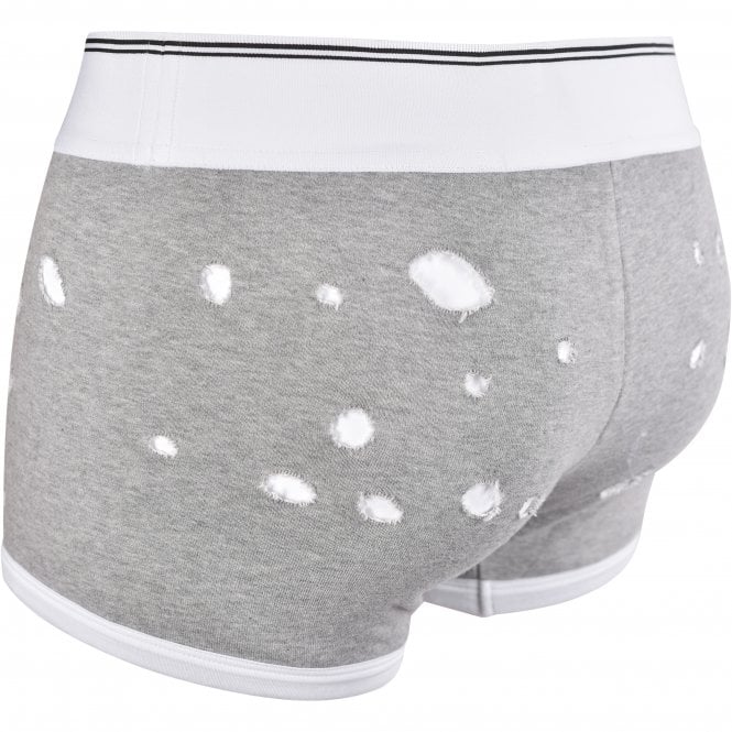 Dolce & Gabbana-Made In Italy Label Distressed-Look Boxer Trunk, Grey/white-UNDERU