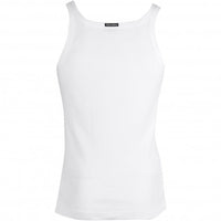 Dolce & Gabbana-Re-Edition Label Ribbed Tank Top Vest, White-UNDERU