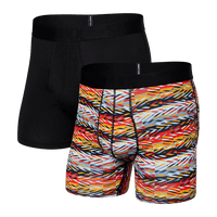 SAXX-2-Pack DropTemp™ Cooling Cotton Boxer Briefs, Black/multi-UNDERU