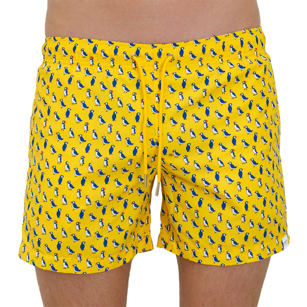 Apres-Puffins Swim Shorts, Yellow-UNDERU