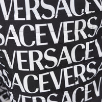 Versace-Repeat Logo Print Luxe Swim Shorts, Black/white-UNDERU