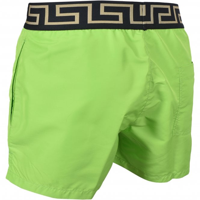 Versace-Iconic Greca Luxe Swim Shorts, Lime/black/gold-UNDERU