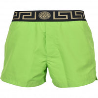 Versace-Iconic Greca Luxe Swim Shorts, Lime/black/gold-UNDERU