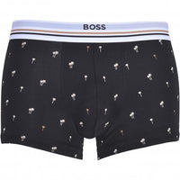 BOSS-Palms Print Boxer Trunk, Black-UNDERU