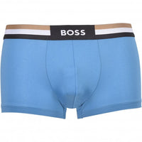 BOSS-Vitality Stripe Luxe Boxer Trunk, Medium Blue-UNDERU