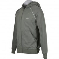 BOSS-Mix & Match Zip-Thru Loungewear Track Jacket, Dark Green/grey-UNDERU