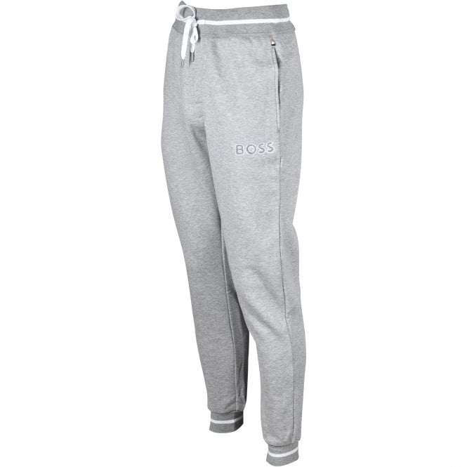 BOSS-Contemporary Loungewear Luxe Jogging Bottoms, Grey Melange-UNDERU