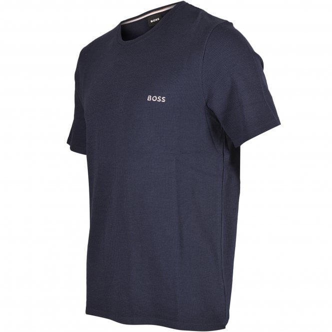 BOSS-Waffle Jersey T-Shirt, Navy-UNDERU