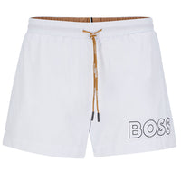 BOSS-Mooneye Swim Shorts, White-UNDERU