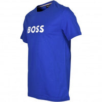 BOSS-Logo Print UV-Absorbent Beachwear T-Shirt, Bright Blue-UNDERU