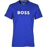 BOSS-Logo Print UV-Absorbent Beachwear T-Shirt, Bright Blue-UNDERU