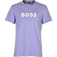 BOSS-Logo Print UV-Absorbent Beachwear T-Shirt, Light/Pastel Purple-UNDERU