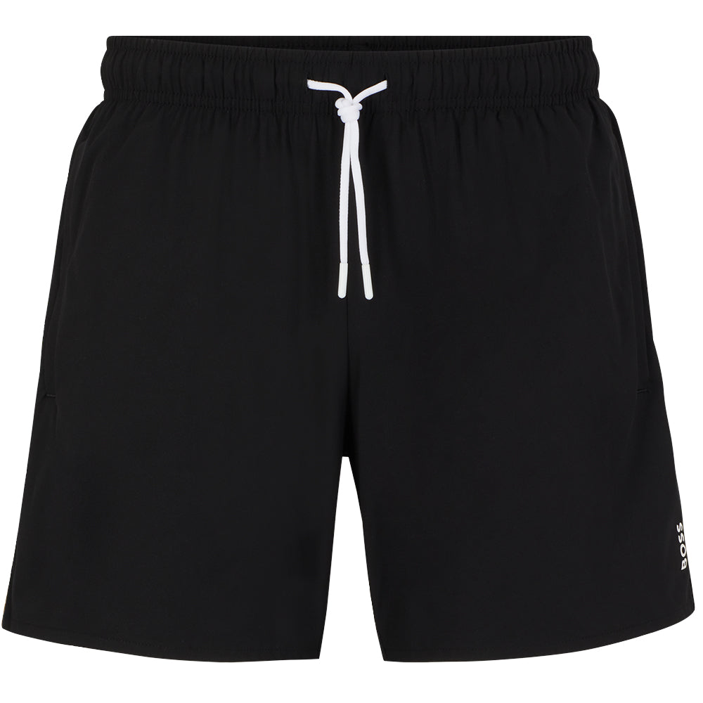 BOSS-Iconic Swim Shorts, Black-UNDERU