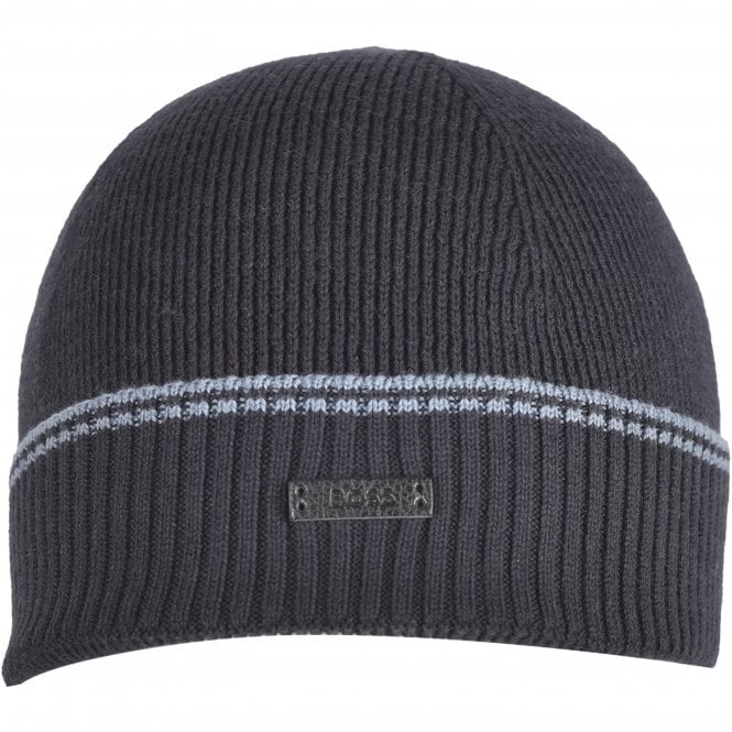 BOSS-Premium Beanie Hat & Scarf Gift Set, Dark Blue-UNDERU