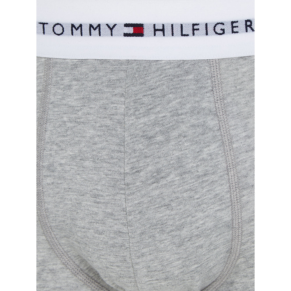 Tommy Hilfiger-3-Pack Signature Cotton Boxer Trunks, Black/Grey/White-UNDERU