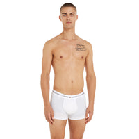 Tommy Hilfiger-3-Pack Signature Cotton Boxer Trunks, Black/Grey/White-UNDERU