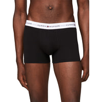 Tommy Hilfiger-5-Pack Signature Cotton Boxer Trunks, Black-UNDERU