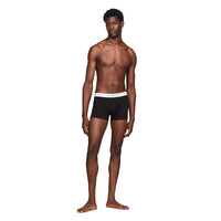 Tommy Hilfiger-5-Pack Signature Cotton Boxer Trunks, Black-UNDERU