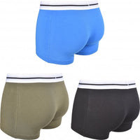 BOSS-3-Pack Bold Coloured Boxer Trunks, Blue/Khaki/Black-UNDERU