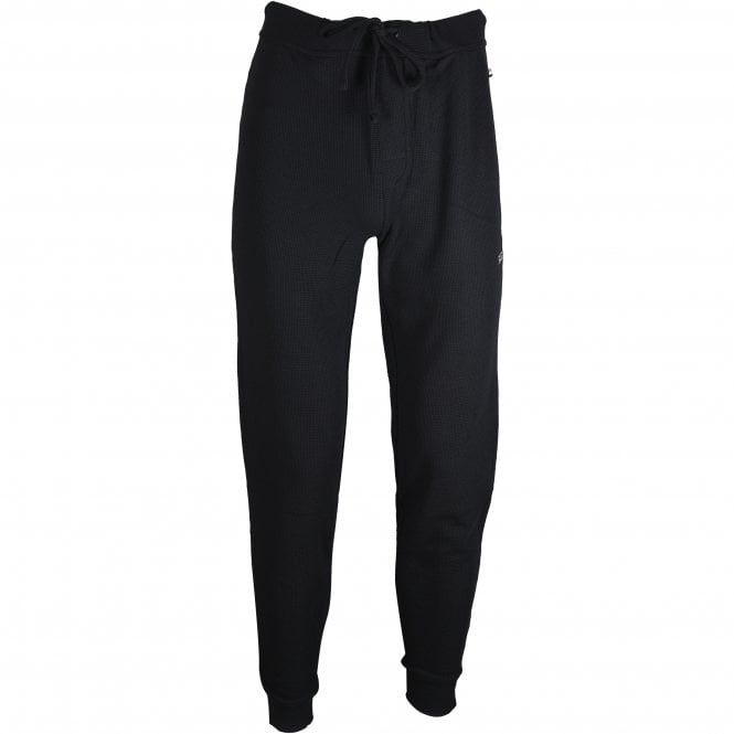 BOSS-Waffle Jersey Lounge Pants, Black-UNDERU