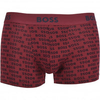 BOSS-3-Pack Logo Print Boxer Trunks Gift Set, Burgundy/Khaki/Navy-UNDERU