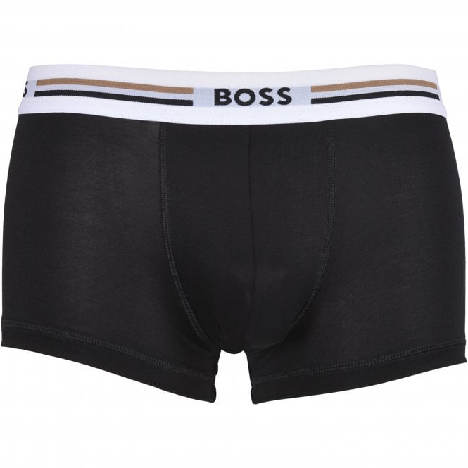 BOSS-3-Pack Revive Logo Luxe Boxer Trunks, Burgundy/Navy/Black-UNDERU