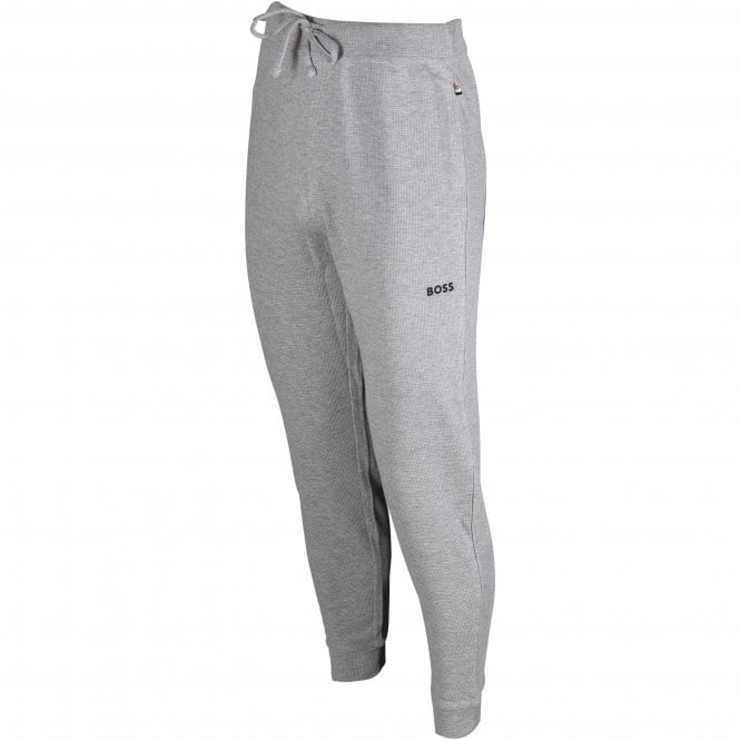 BOSS-Lightweight Mini Waffle Jogging Bottoms, Medium Grey-UNDERU