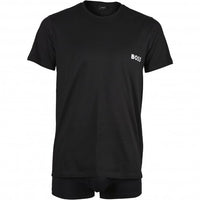 BOSS-Silver Logo T-Shirt & Boxer Trunk Gift Set, Black-UNDERU