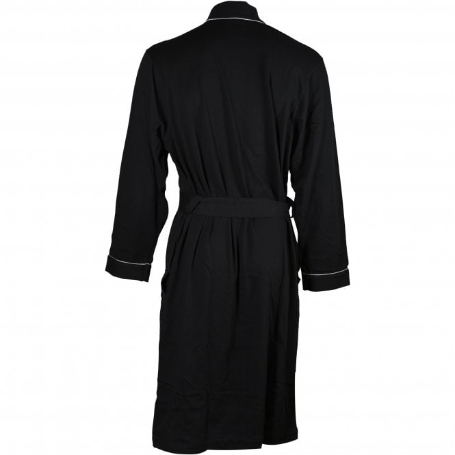 Black cotton dressing gown hotsell