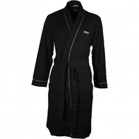 BOSS-Kimono Jersey Cotton Dressing Gown Gift Set, Black w/ silver trim-UNDERU