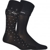 BOSS-2-Pack Silver Sparkle Socks Gift Box, Black-UNDERU